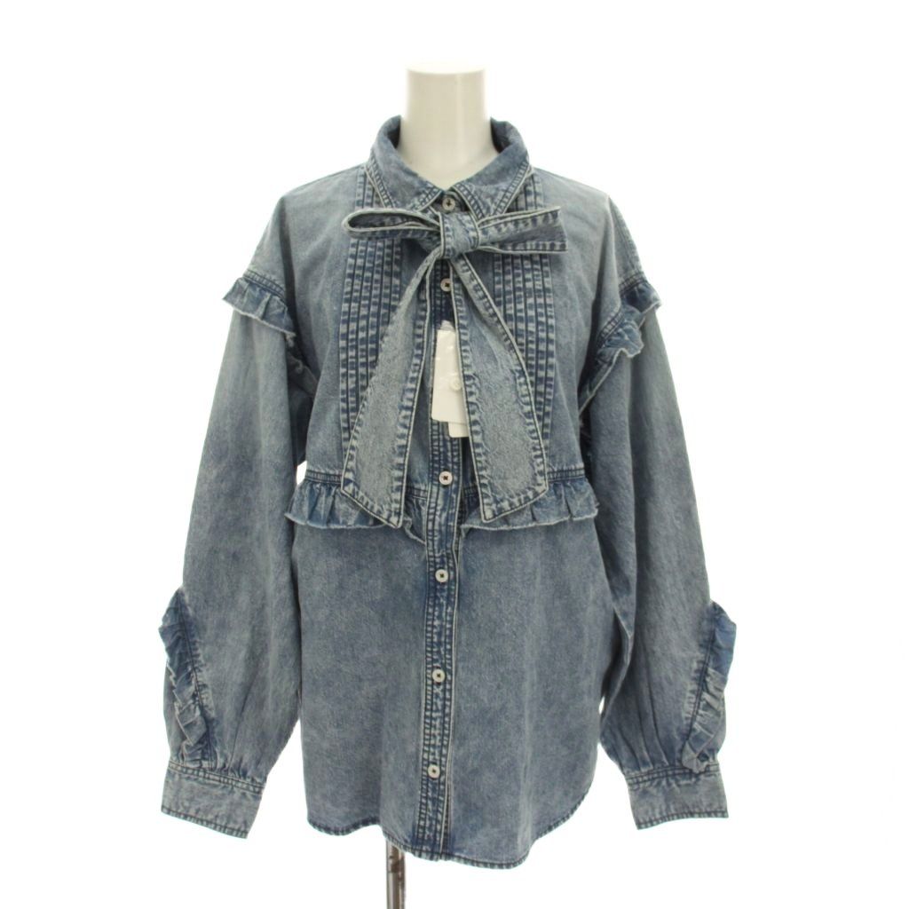 ローズバッド ROSE BUD 25AW FLILL DENIM SHIRT フリル デニムシャツ