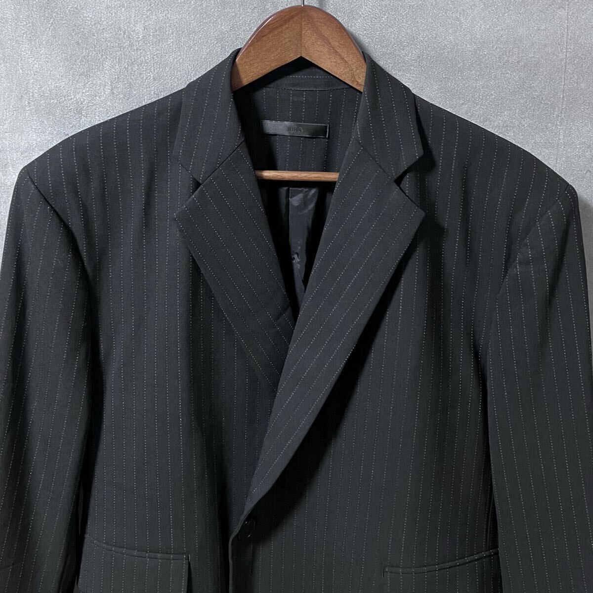 JUHA TOKYO ユハ STRIPE DOUBLE BREASTED JACKET ウールポリ 肩パッド 
