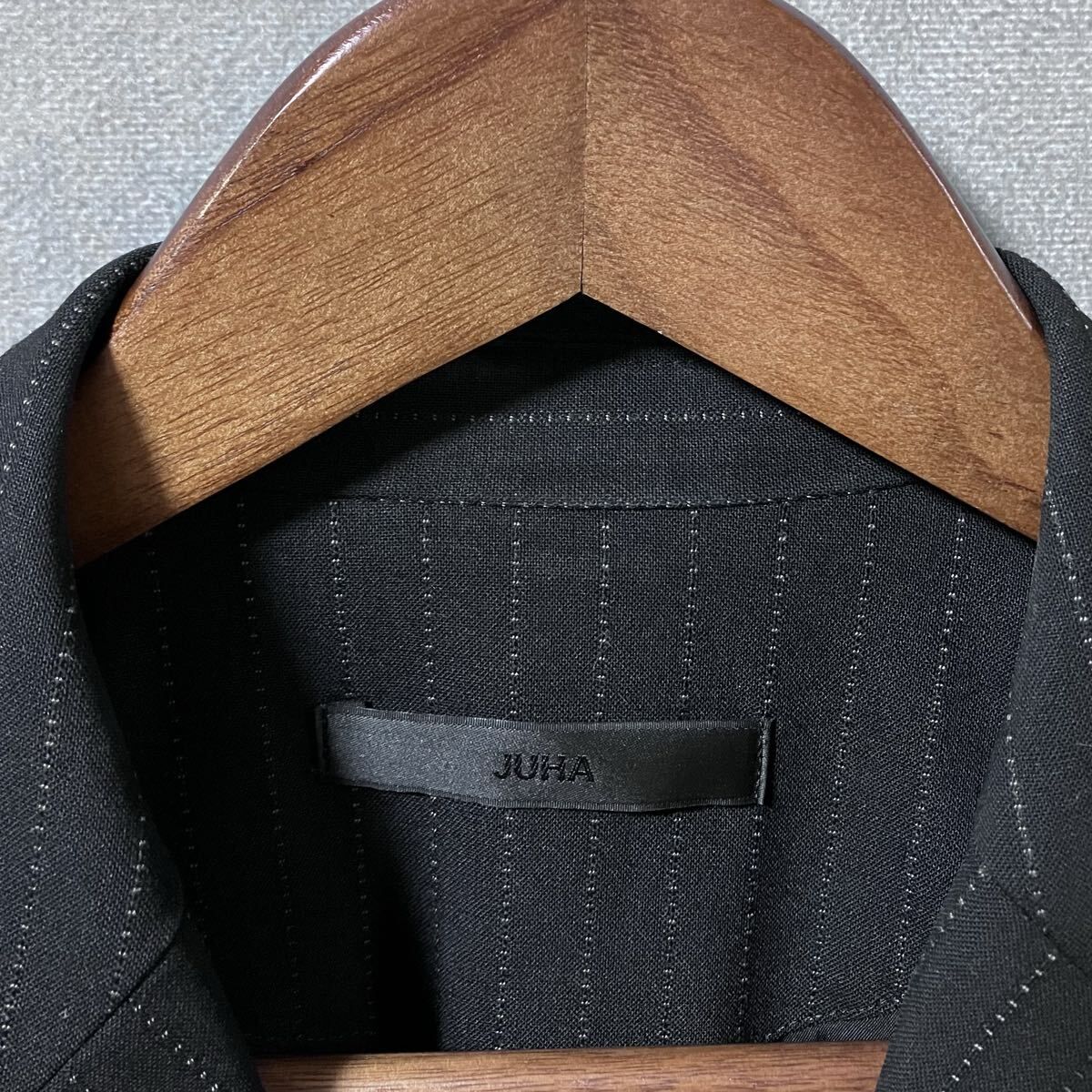 JUHA TOKYO ユハ STRIPE DOUBLE BREASTED JACKET ウールポリ 肩パッド 