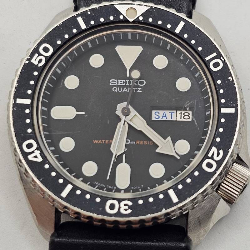 1980年製・稼働】セイコー クオーツ ダイバー 7548-7000 純正ベルト付