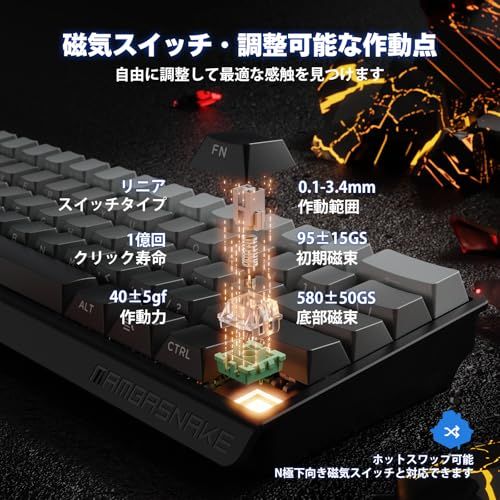 MAMBASNAKE X60HE ラピットトリガー ゲーミングキーボード Amazon | MAMBASNAKE X60HE ラピットトリガー ゲーミングキーボード