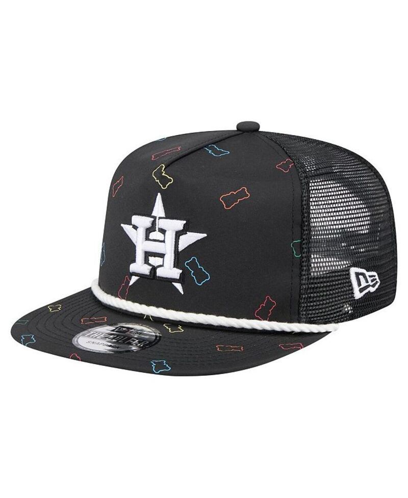 ニューエラ メンズ アクセサリー 帽子 New Era Mens Black Houston Astros Gummy Golfer Trucker Adjustable Hat Black ブラック