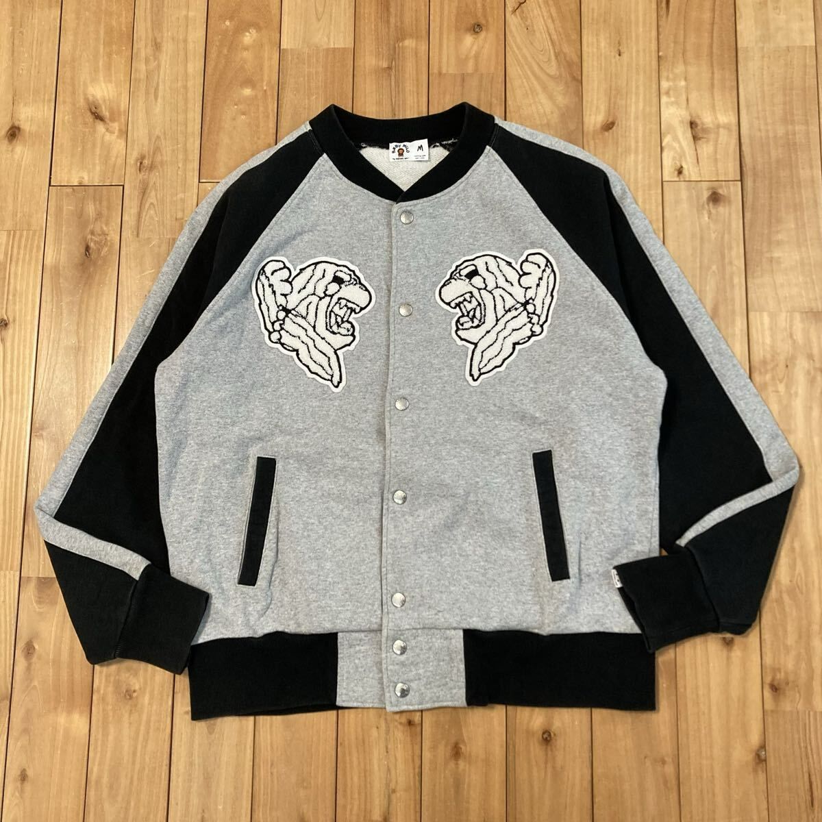 BAPE MILO LOGO スウェット スタジャン Mサイズ a bathing ape sweat