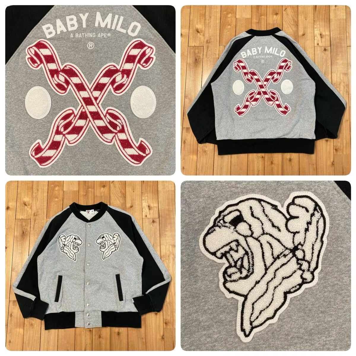 BAPE MILO LOGO スウェット スタジャン Mサイズ a bathing ape sweat