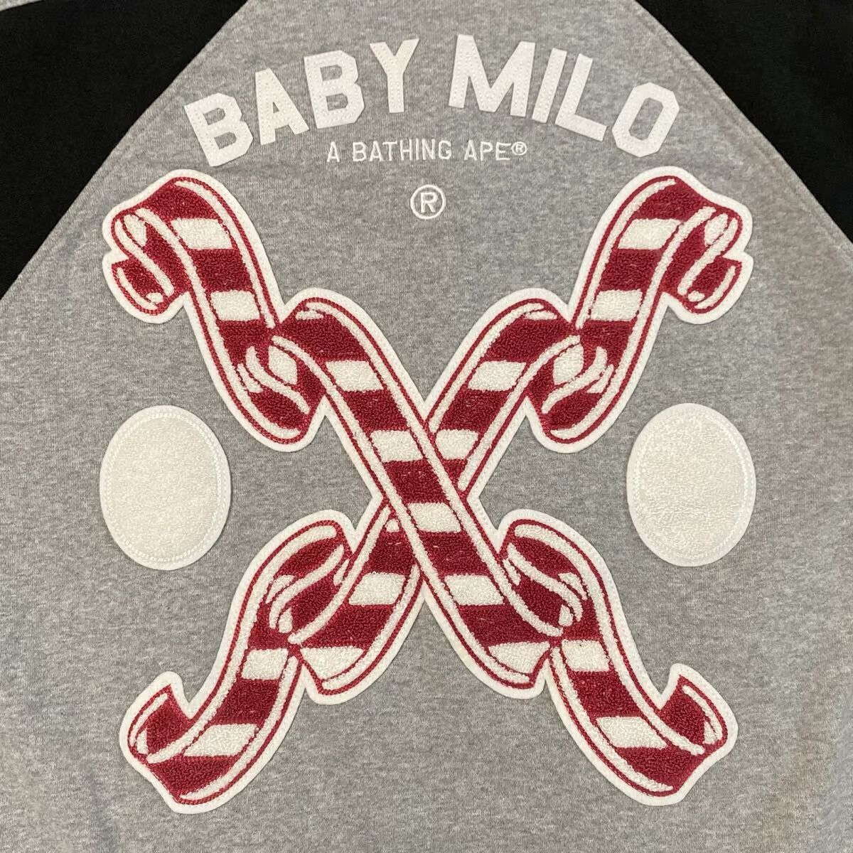 BAPE MILO LOGO スウェット スタジャン Mサイズ a bathing ape sweat 