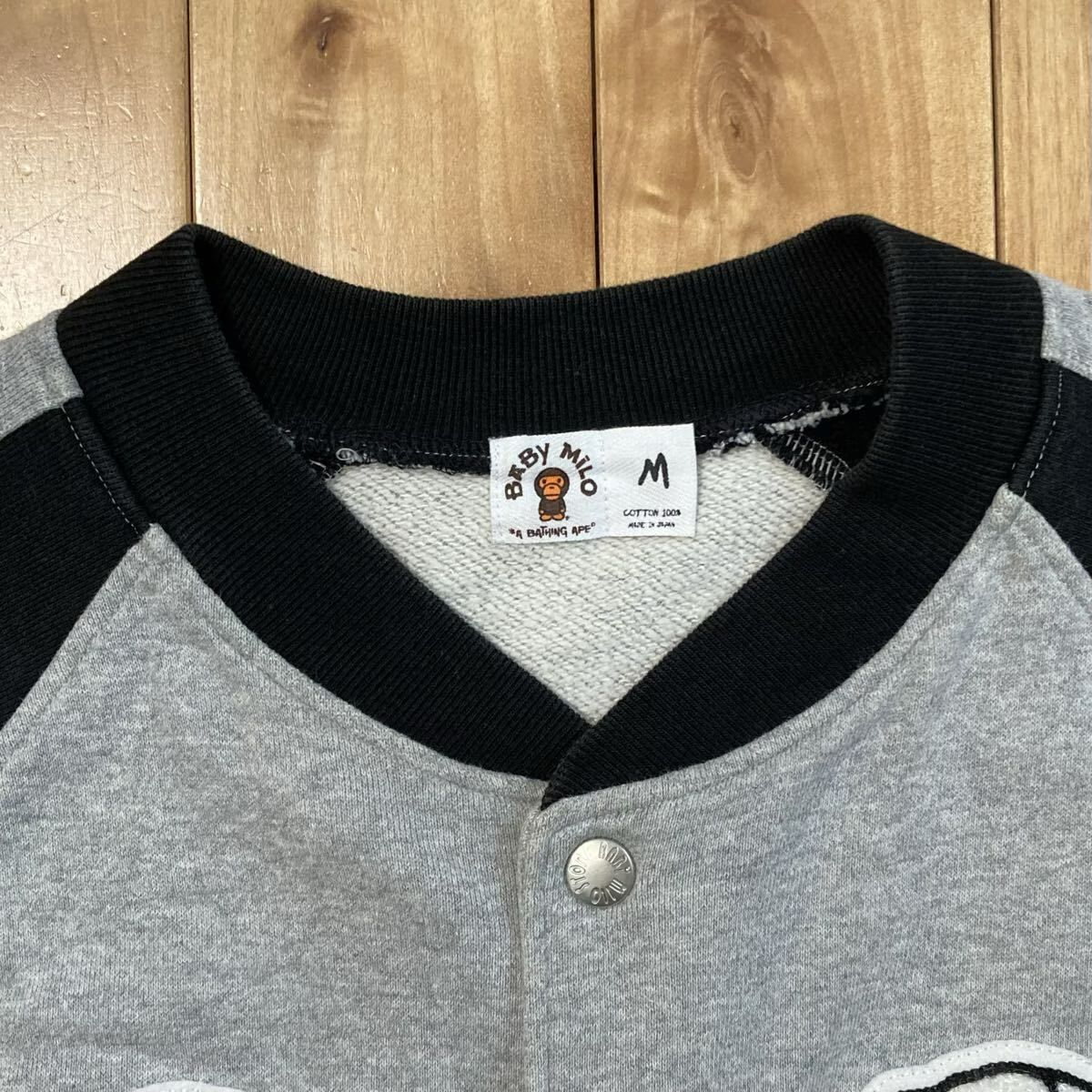 BAPE MILO LOGO スウェット スタジャン Mサイズ a bathing ape sweat