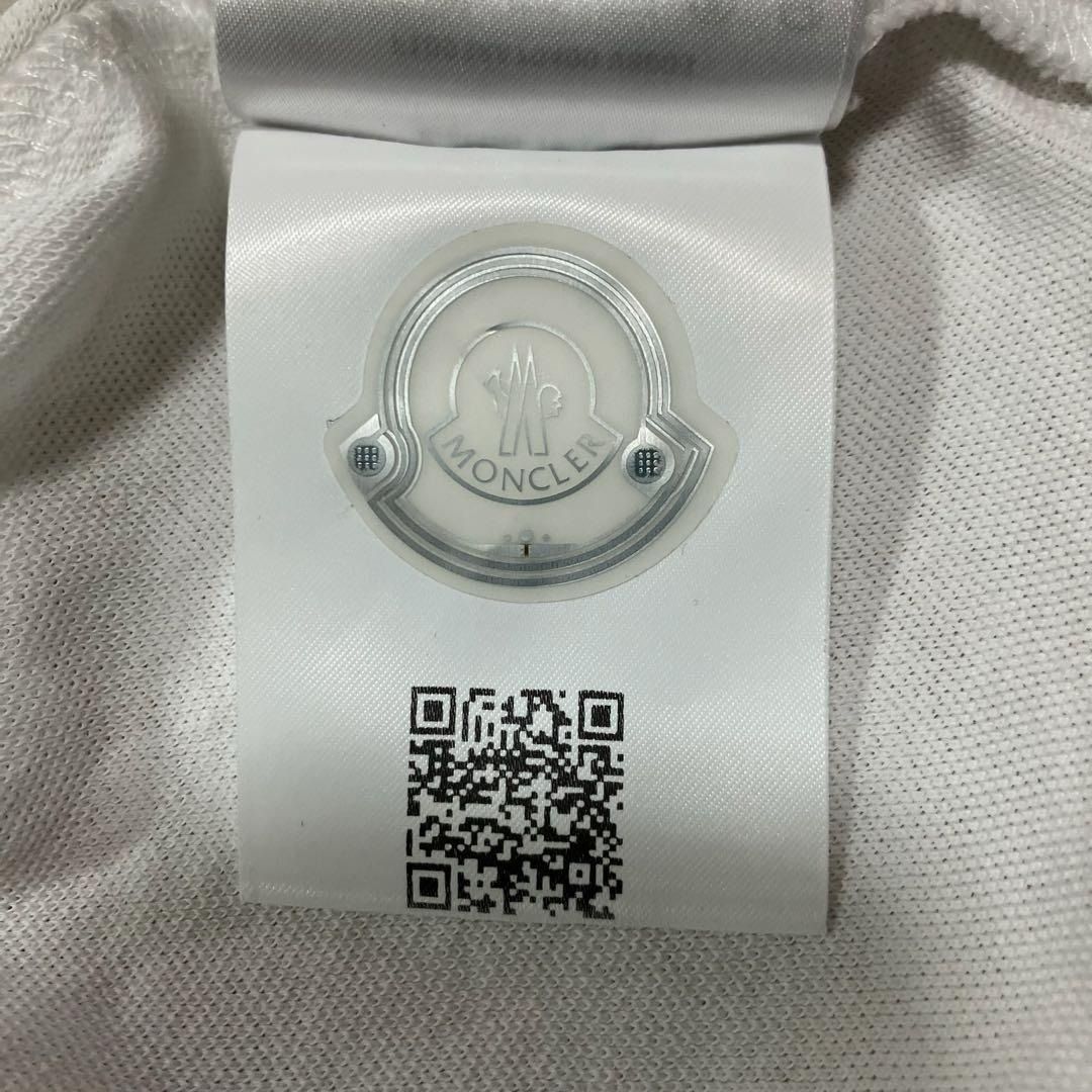 モンクレール　黒ワッペン　デカロゴ　ポロシャツ　ホワイト　XS 5S114 モンクレール 黒ワッペン デカロゴ ポロシャツ ホワイト XS 5S114
