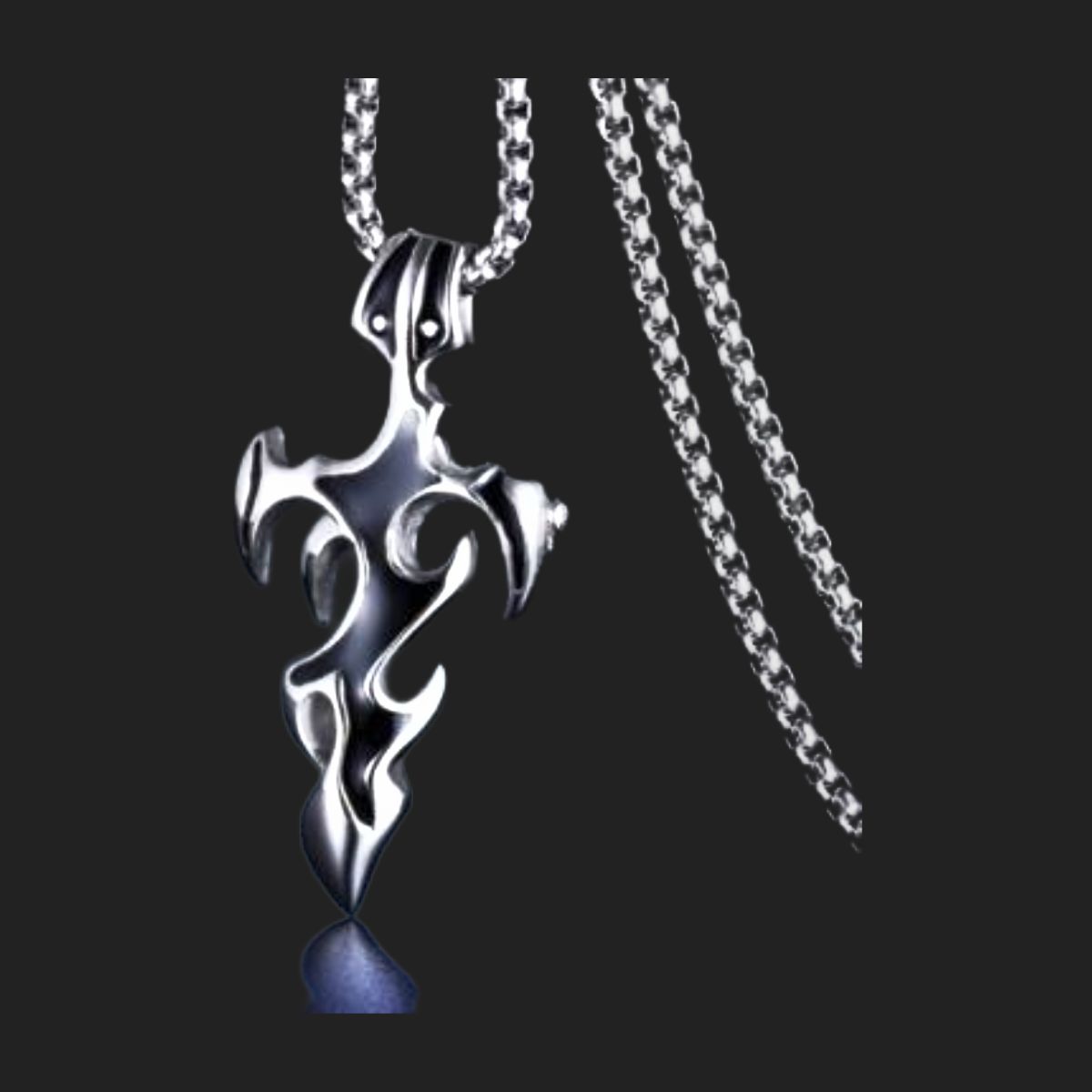 N063】ネックレス メンズ レディース アクセサリー ブラック ブルー 黒 
