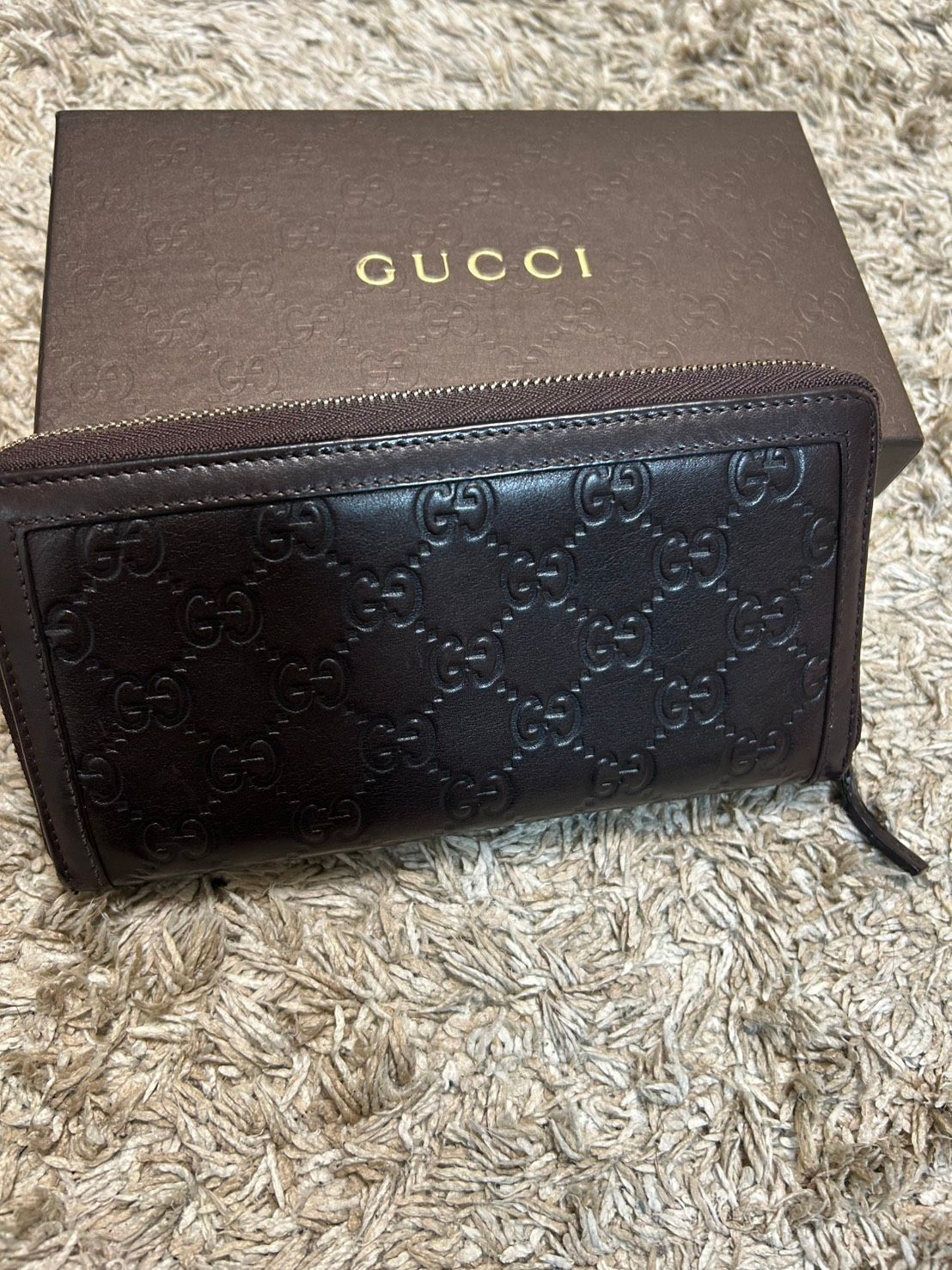 GUCCI シマ インターロッキング GG長財布 ブラウン | LONGBAYCOLLEGE.COM