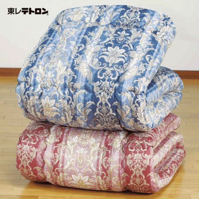 寝具 種類4：ダブル/ブルー 日本製 抗菌防臭加工羽毛タッチ高級掛布団