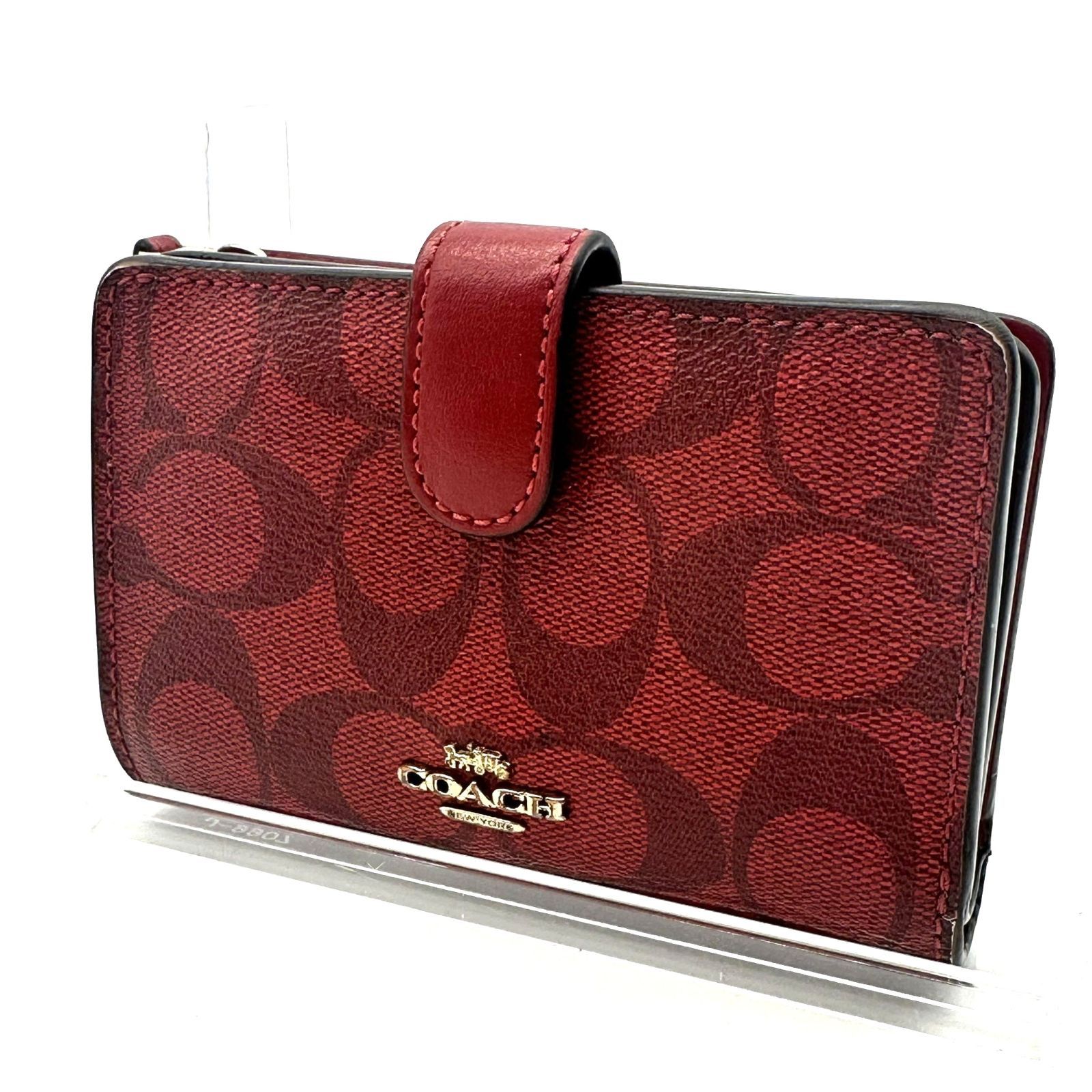 新品未使用】COACH コーチ 折り財布 シグネチャー ダークブラウン 