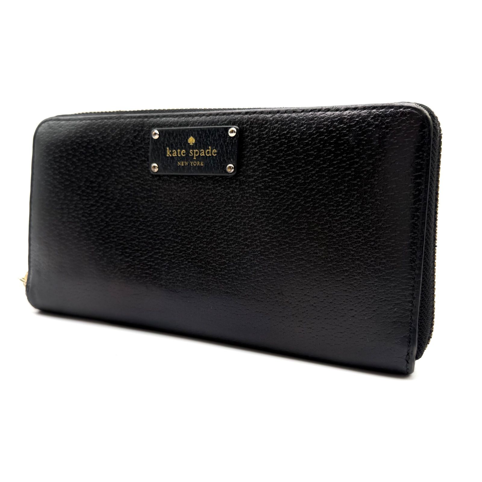 良品】Kate Spade ケイトスペード 長財布 ブラックレザー 黒 ラウンド 