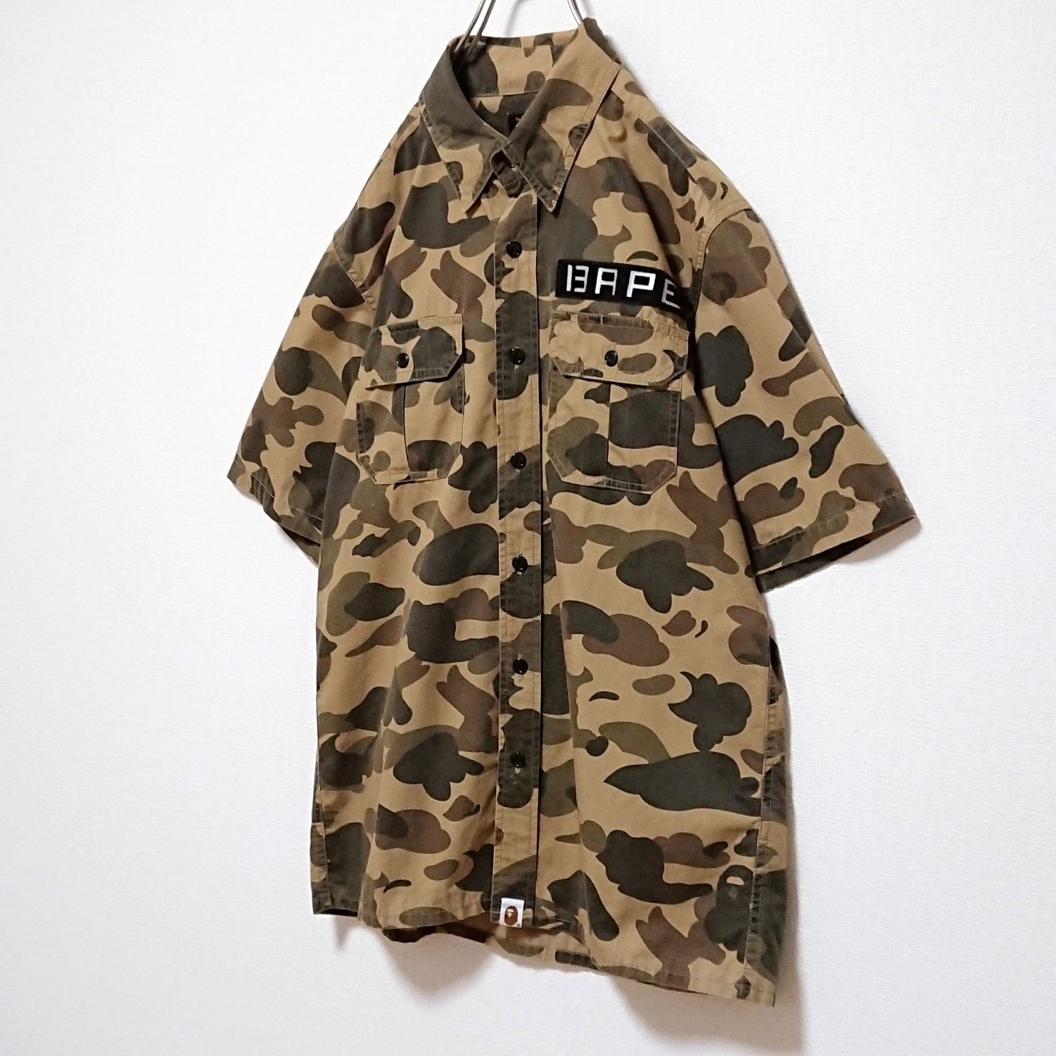 A BATHING APE アベイシングエイプ サルカモ 半袖 ワーク シャツ