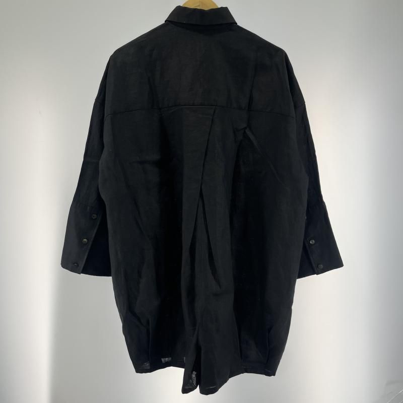 中古】ENFOLD リネンシャツオールインワン ブラック サイズ36 300HS233