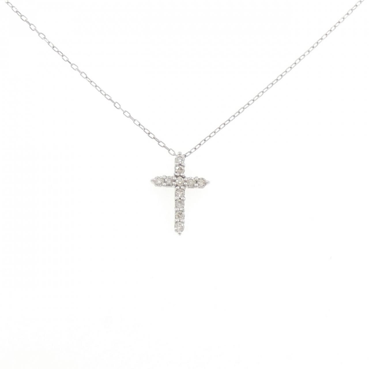 K10WG クロス ダイヤモンド ネックレス 0.20CT - メルカリ