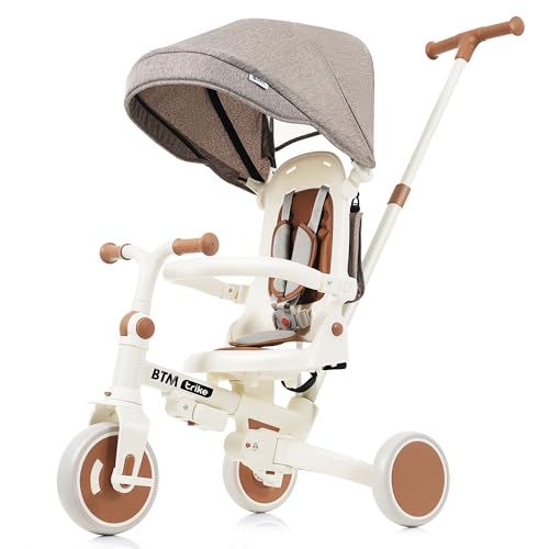 新品 BTM 子供用三輪車 アップグレード 折りたたみ 三輪車 カバー 手押し棒付き 7in1 バイク 安全ベルト 三輪車のりもの 超軽量 座面回転 ハンドル調整可能 自転車 おもちゃ 乗用玩具 幼児用 赤ちゃん 組み立て簡単 誕生日プレゼント 13,808円