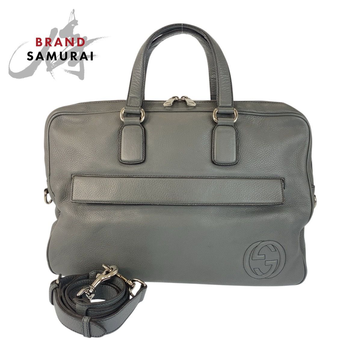 GUCCI グッチ ソーホー グレー シルバー金具 レザー 322057 ビジネス 