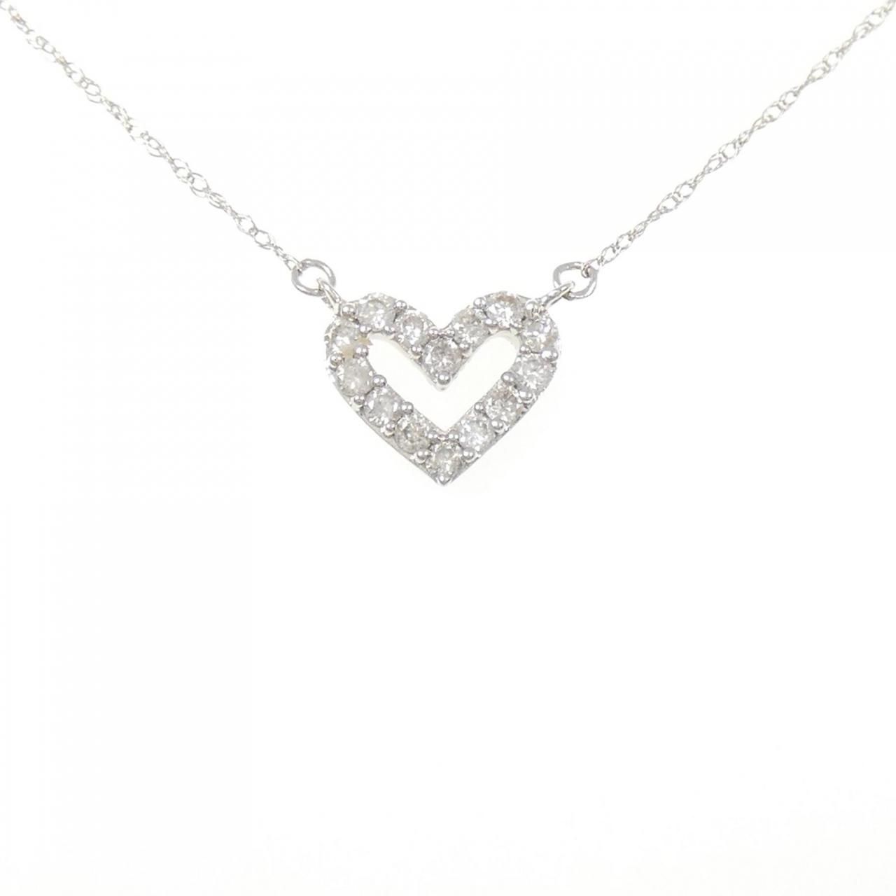 K18WG ハート ダイヤモンド ネックレス 0.20CT - メルカリ