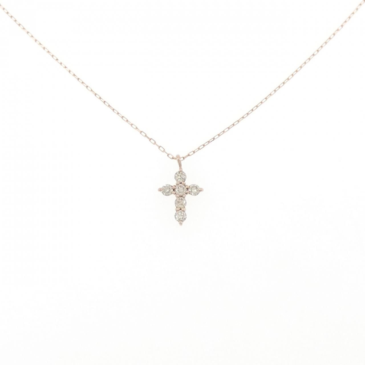 K10PG クロス ダイヤモンド ネックレス 0.10CT - メルカリ