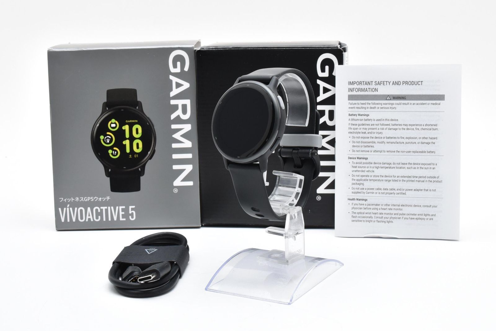 【返品保証】★極上美品★ GARMIN Vivoactive5 ガーミン ブラック スマートウォッチ フィットネス GPS #26031701 15,606円