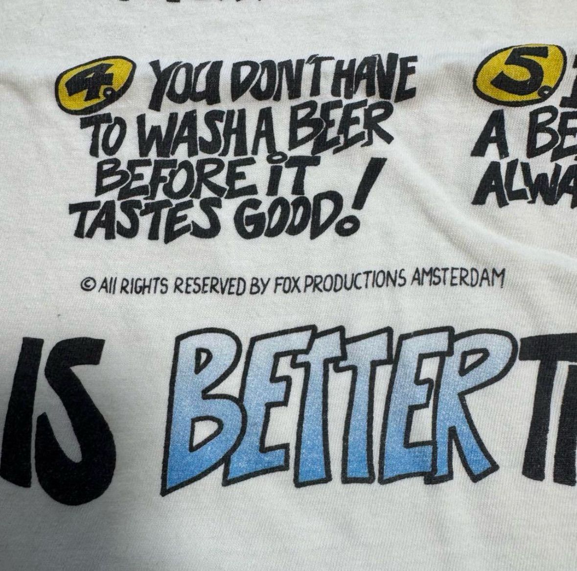 90s 10 Reasons Why Beer is Better Than a Woman Vintage T-shirt Fox 