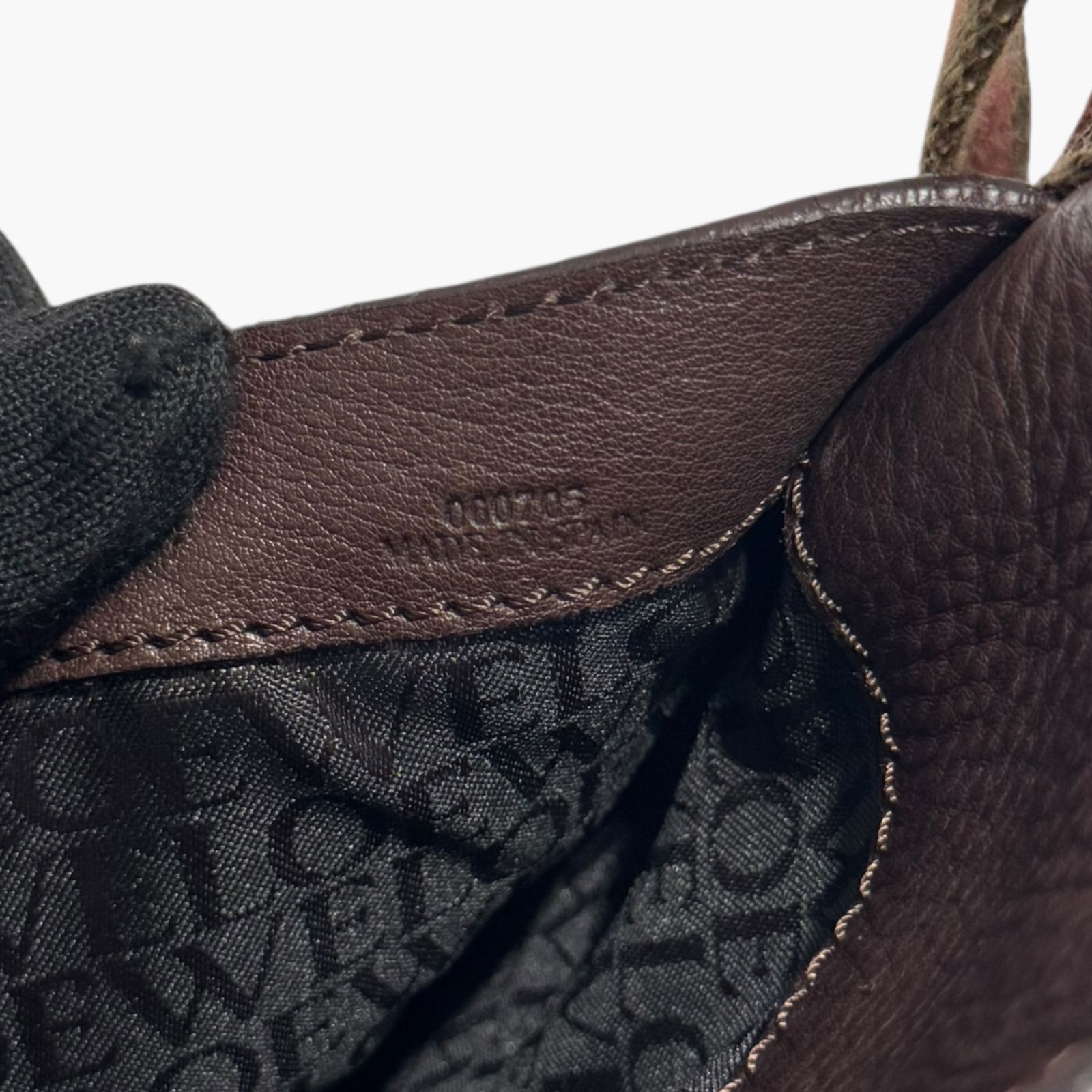 LOEWE Leather Shoulder Bag Dark Brown Vintage Style Crossbody 超美