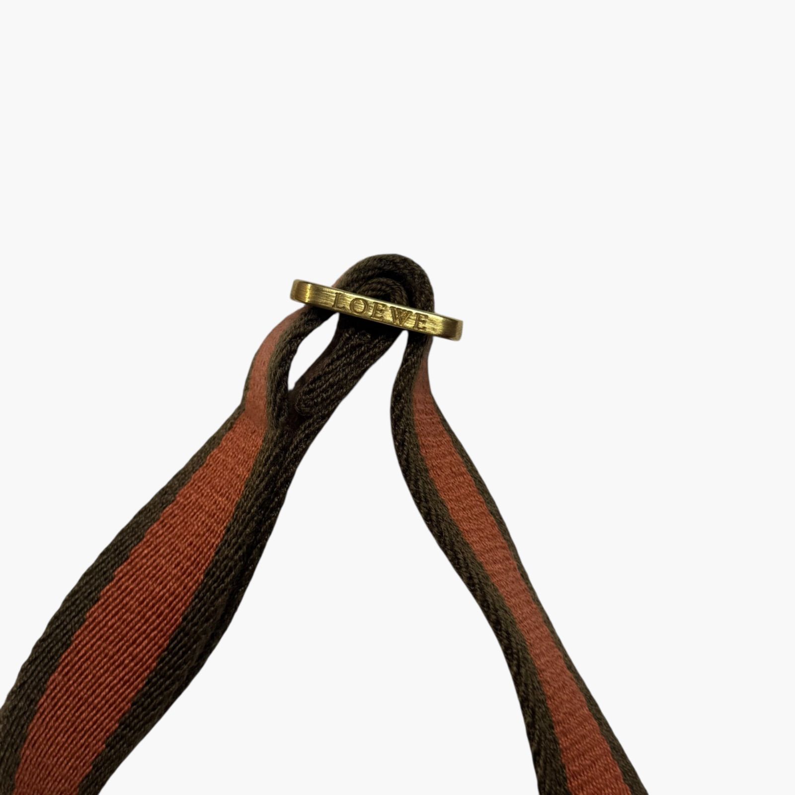 LOEWE Leather Shoulder Bag Dark Brown Vintage Style Crossbody 超美 