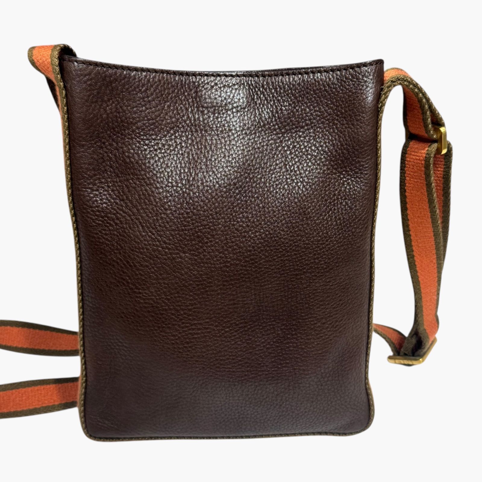 LOEWE Leather Shoulder Bag Dark Brown Vintage Style