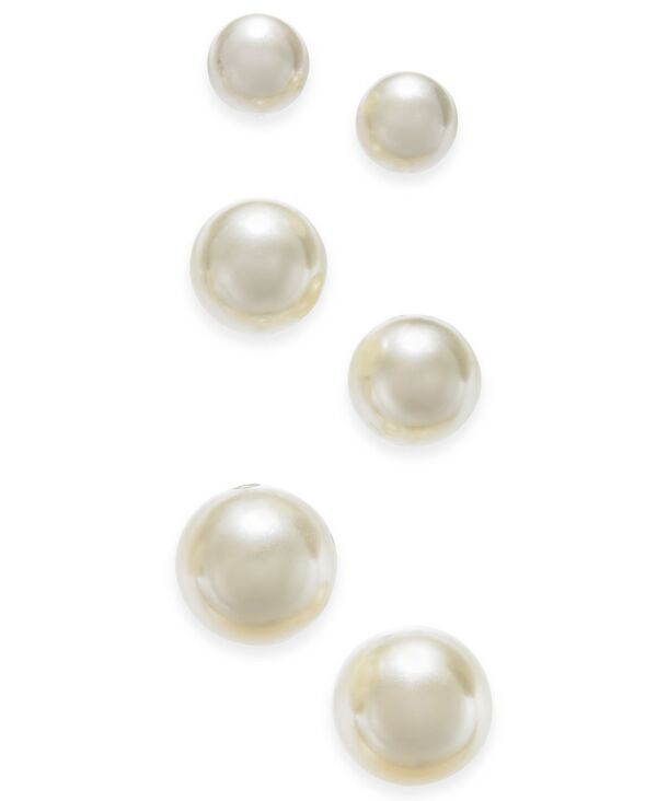 チャータークラブ レディース アクセサリー ピアス・イヤリング Charter Club SilverTone 3Pc Set Imitation Pearl Stud Earrings White ホワイト