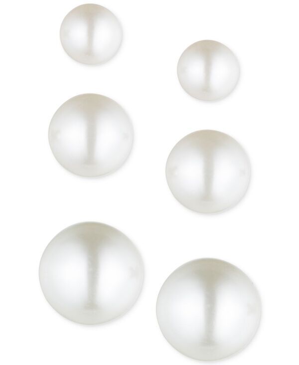 アンクライン レディース アクセサリー ピアス・イヤリング Anne Klein 3Pc Set GoldTone Imitation Pearl Stud Earrings Gold ゴールド