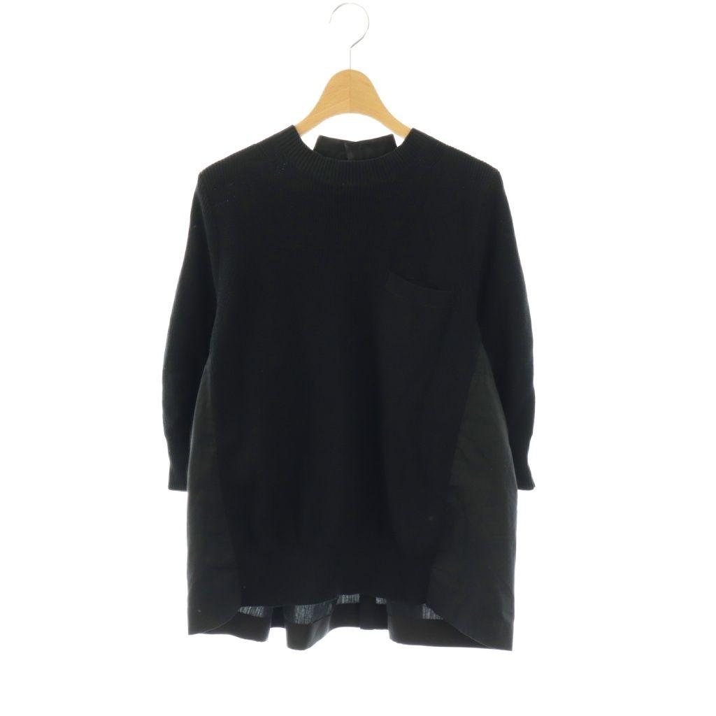 サカイ sacai ニット バックプリーツ ドッキング 切替え プルオーバー 1 sacai - 【美品】 sacai / サカイ | chalk stripe knit pullover / 異