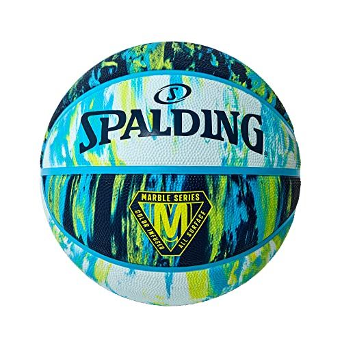 新品 SPALDING(スポルディング) バスケットボール マーブル ブルー×イエロー 7号球 ラバー 84-803J バスケ バスケットボール