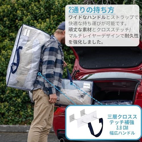 新品 VENO 布団収納袋 リュック型 背負える 引越し用ダンボールの代替