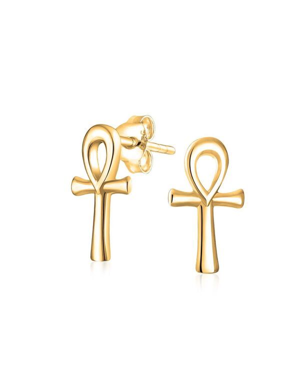 ブリング レディース アクセサリー ピアス・イヤリング プチ ミニ Bling Jewelry Minimalist Petite Delicate Religious Symbol of Life Egyptian Ankh Cross Stud Earri