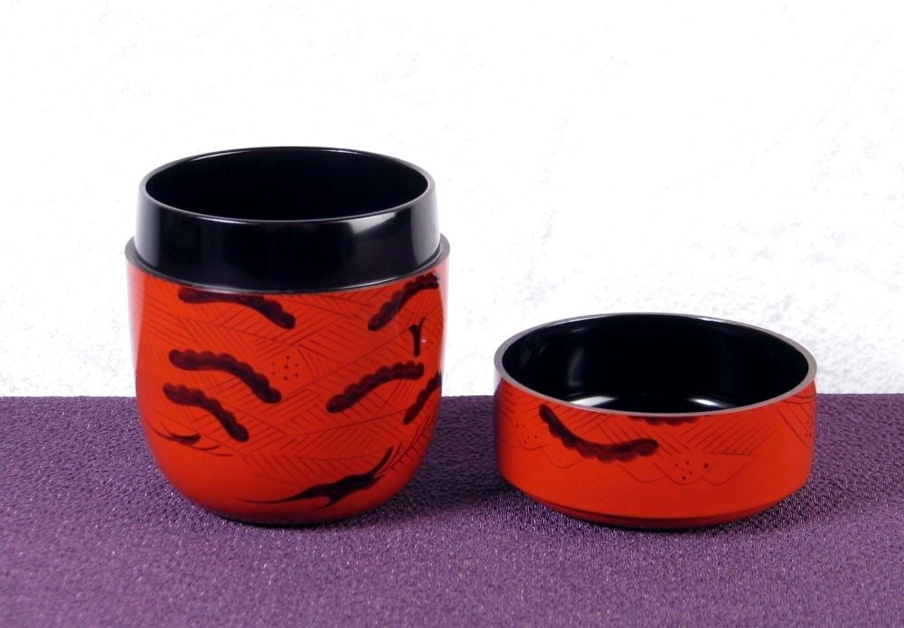 茶道具　曙棗　山中塗　倉山直彦作 山中塗 倉山直彦作 玄々斎好 曙棗 高さ：7.8cm 美品 共箱 茶道具