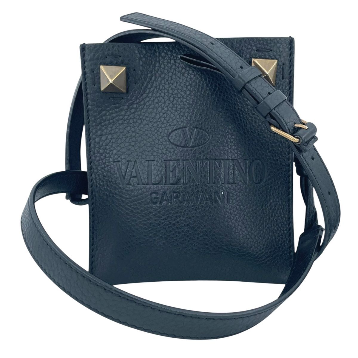 VALENTINOヴァレンティノロックスタッズ黒青赤トートバッグショルダー 