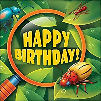 Creative Converting 16?Count Happy誕生日bug-eyedランチナプキン、グリーン/ブラック