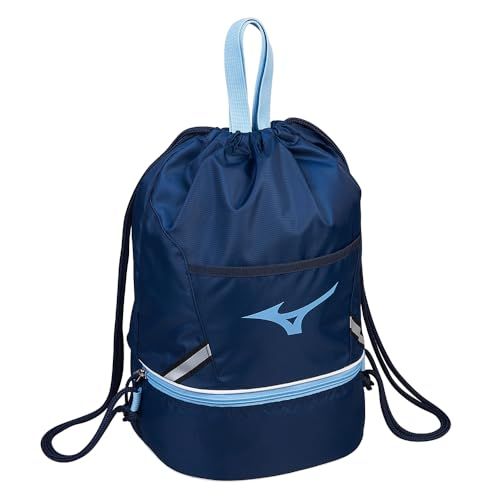 新品 MIZUNO(ミズノ) スイム 水泳 競泳 プール スクール 学校 再帰反射付き プールバッグ 10リットル ジュニア N3JDB001 82：82：ネイビー×サックス