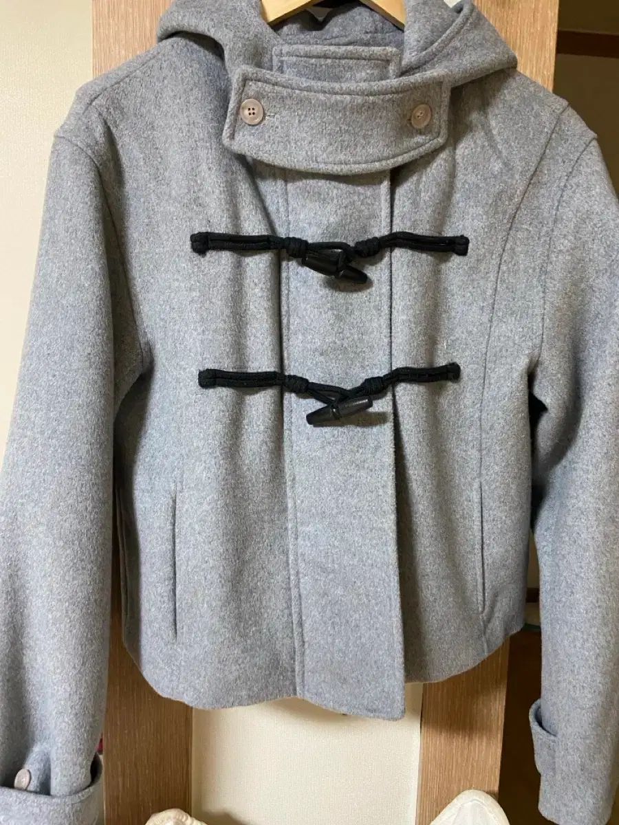 ミセキソウル コート Duffle hoodie short coat グレー - メルカリ