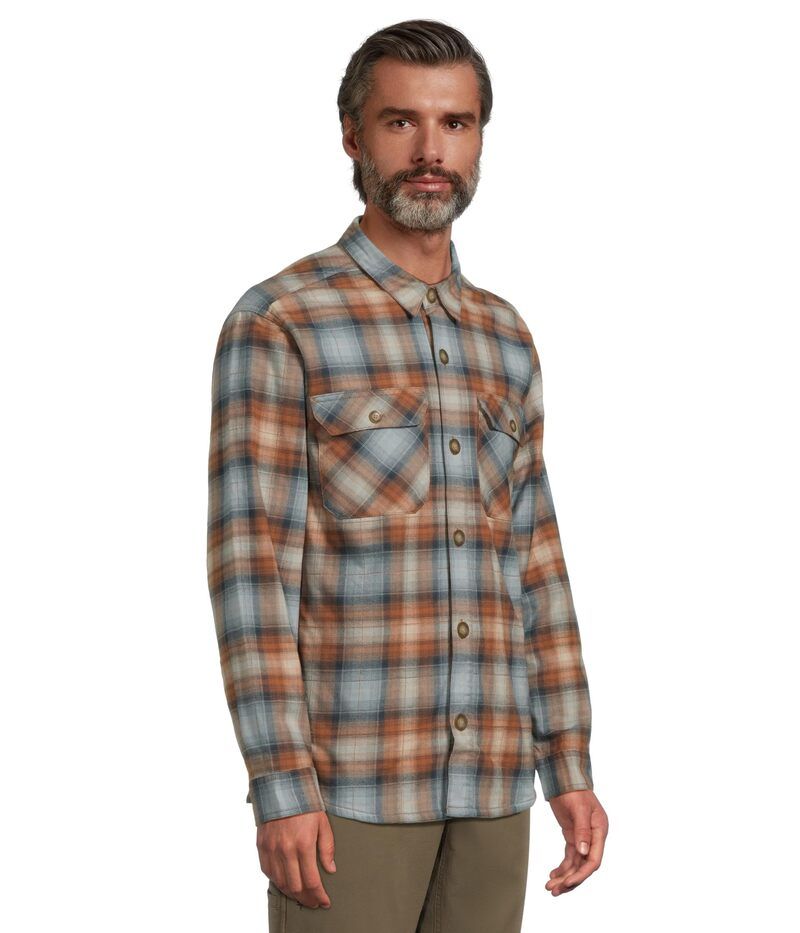 ロイヤルロビンズ メンズ トップス シャツ キャップ Royal Robbins Snowcap Lined Flannel Long Sleeve Steel Blue Tiog ブルー