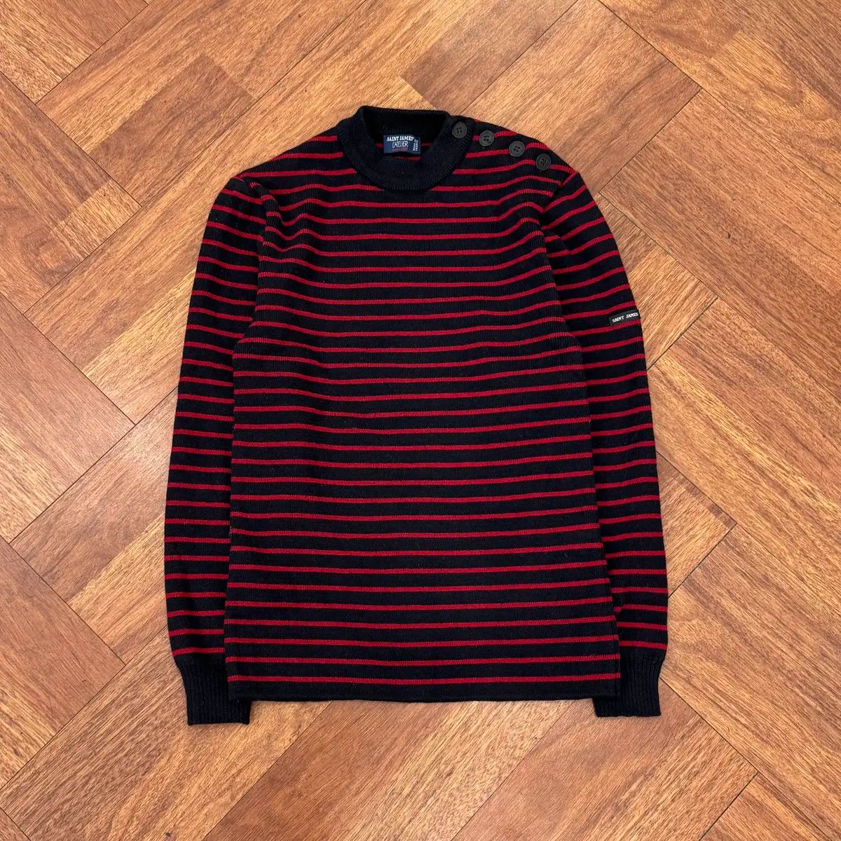 レディース M L セントジェームス Fisherman ストライプ ウール ニット 