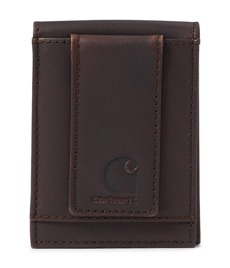 カーハート メンズ アクセサリー 財布 レザー Carhartt Oil Tan Leather Front Pocket Wallet Brown ブラウン