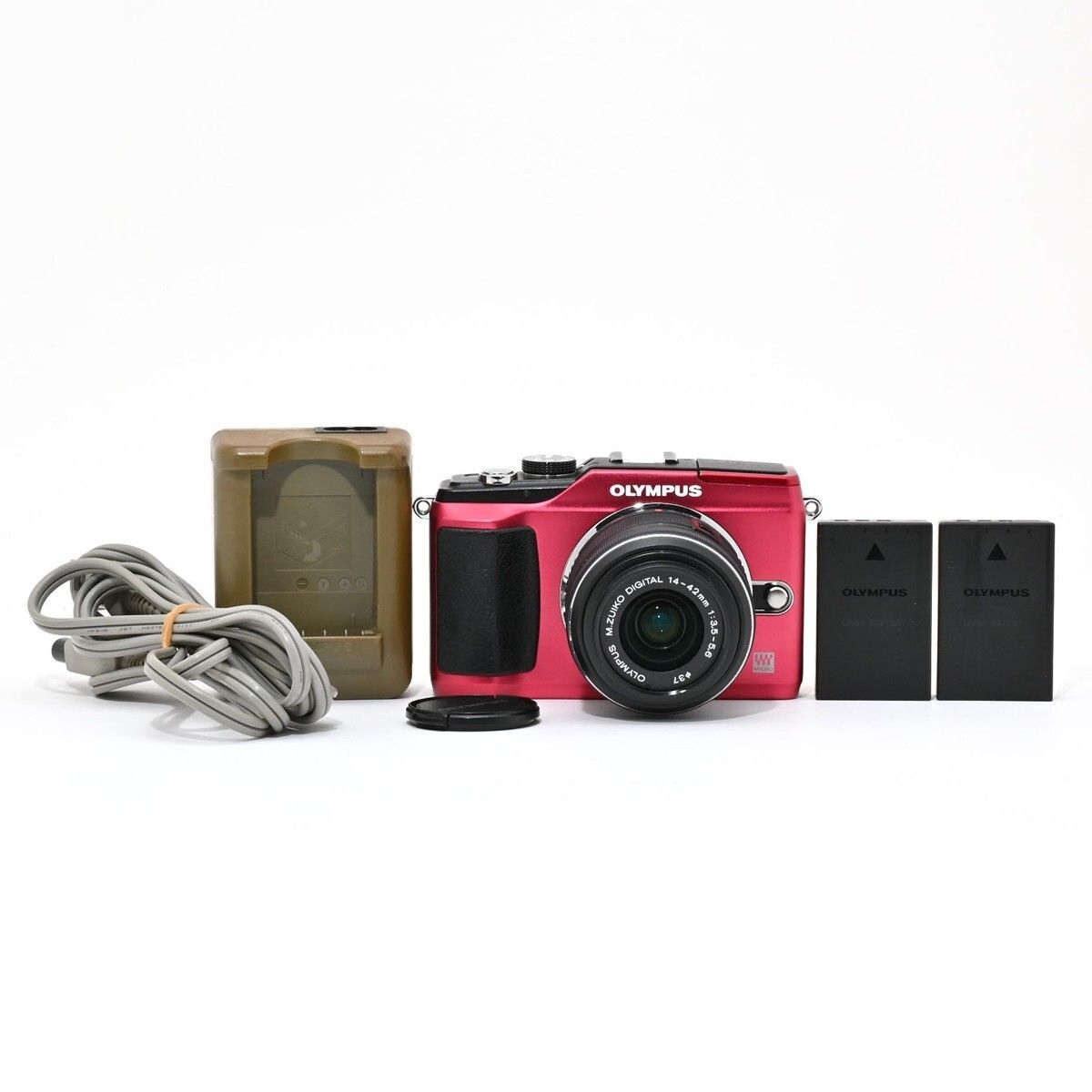 1276＜良品＞ OLYMPUS ミラーレス一眼 E PL2 レンズキット レッド E 
