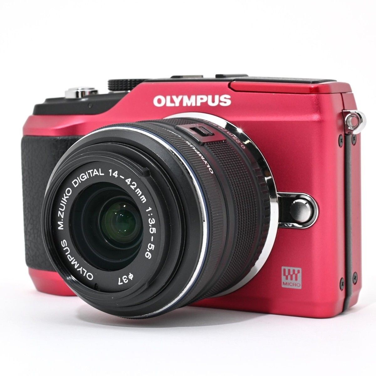 1276＜良品＞ OLYMPUS ミラーレス一眼 E PL2 レンズキット レッド E 