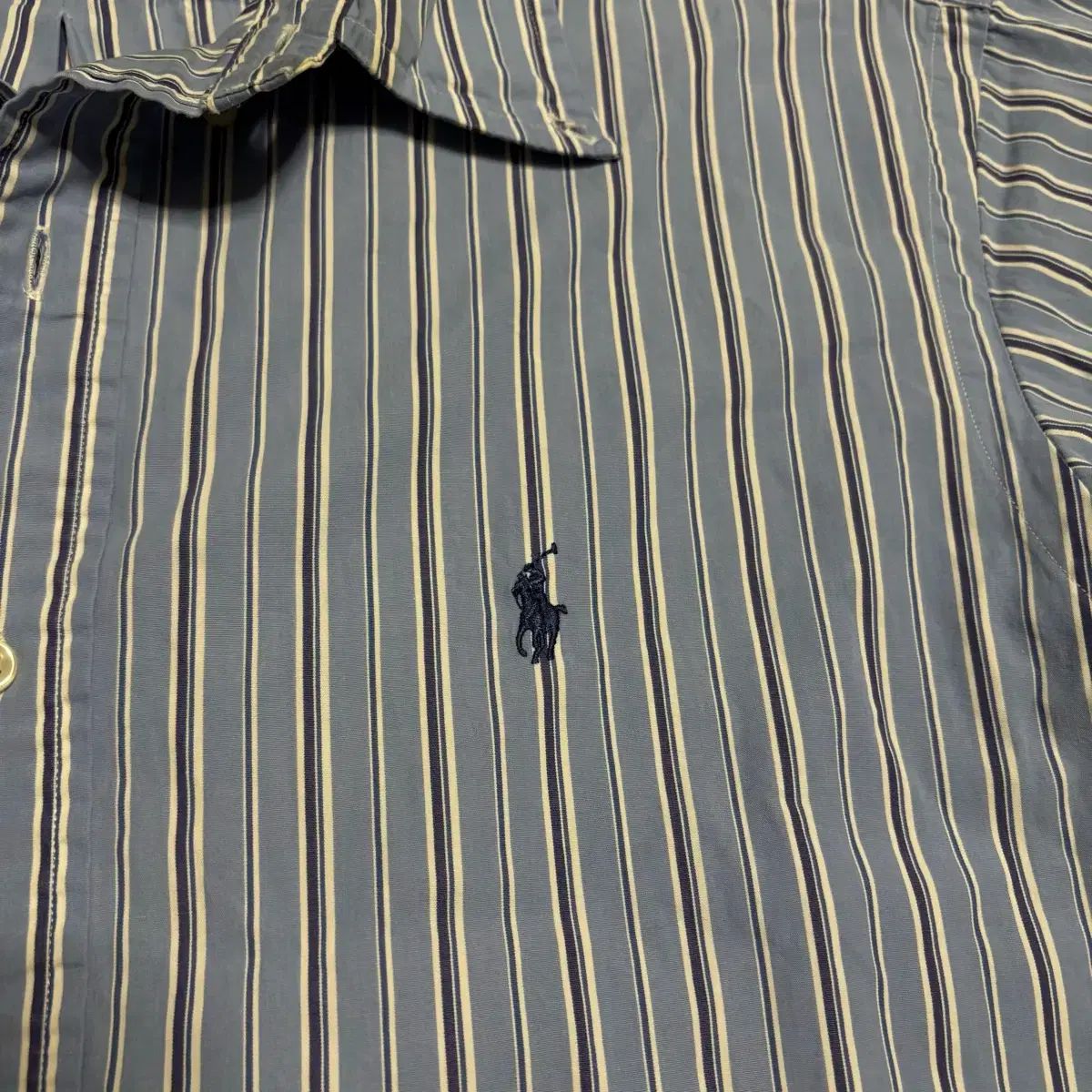 正規品 ポロ Ralph Lauren(ラルフローレン) 青 ストライプ 半袖 シャツ