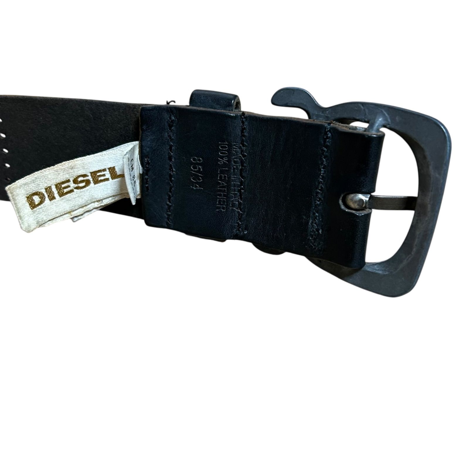 希少】DIESEL ディーゼル スタッズベルト ロゴデザイン 85/34