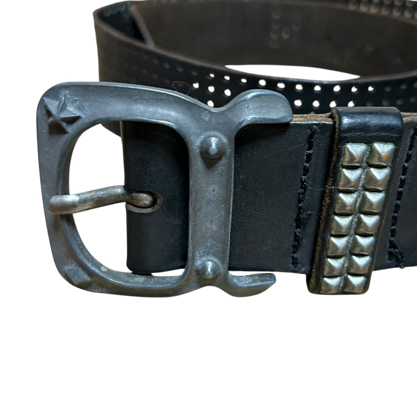 希少】DIESEL ディーゼル スタッズベルト ロゴデザイン 85/34