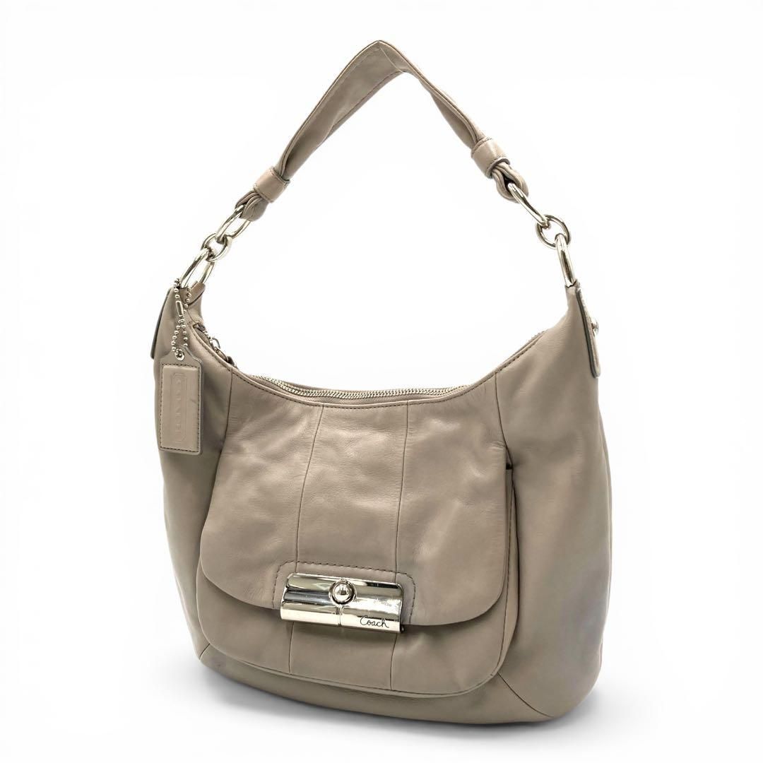 COACH コーチ 2way ショルダーバッグ グレー レザー - メルカリ