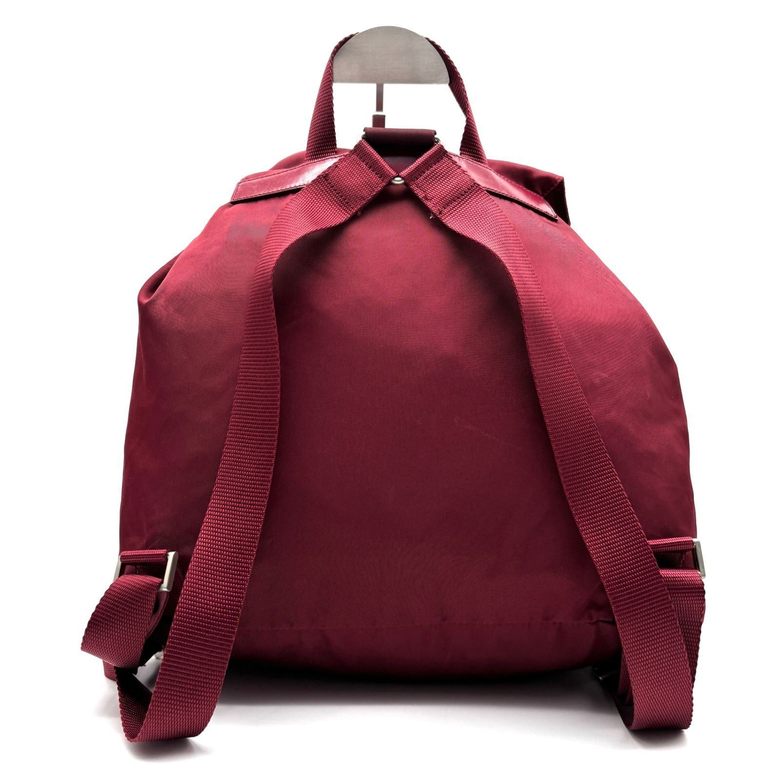 PRADA プラダ リュック テスートナイロン レザー レッド 三角プレート 