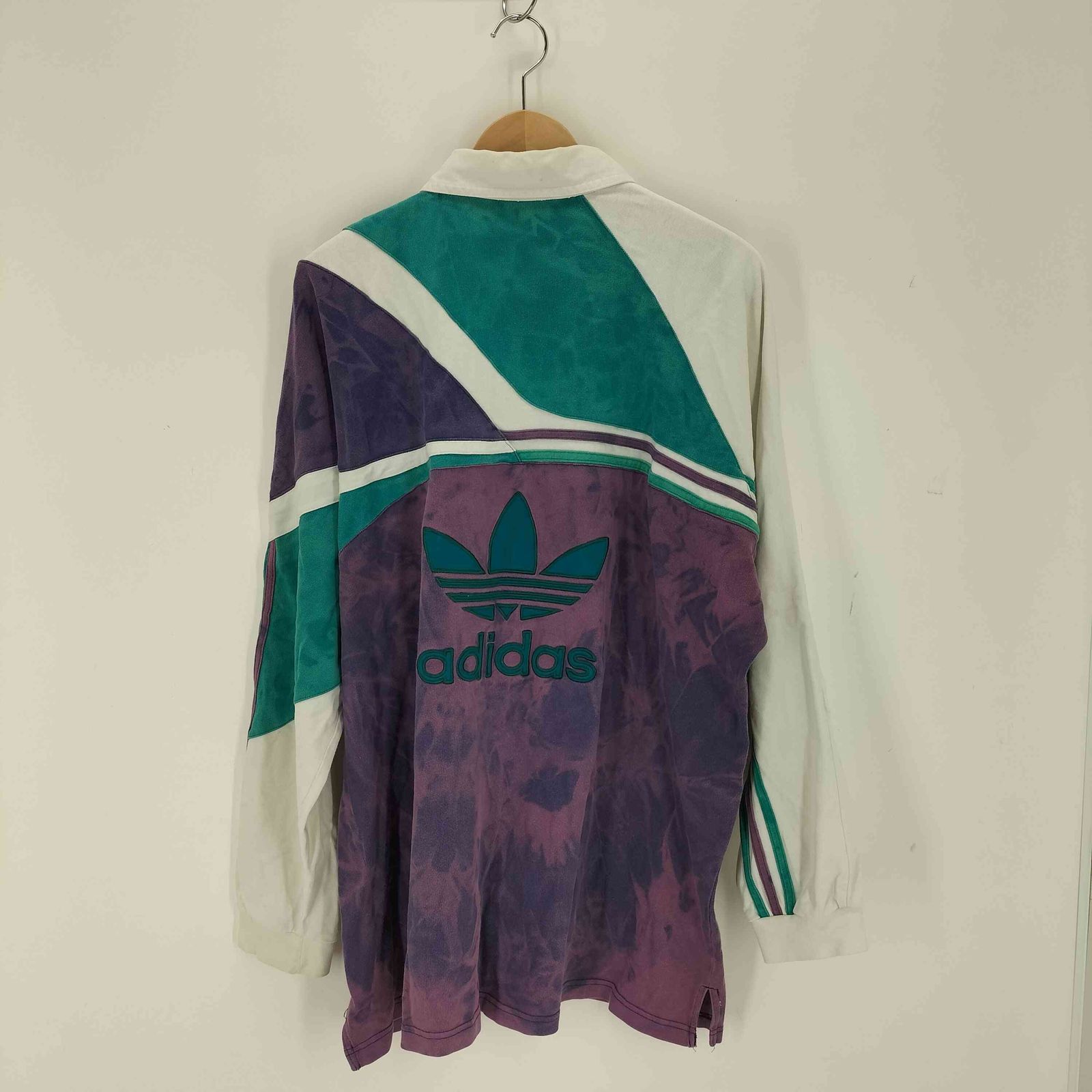 90s 万国旗 adidasアディダス マルチカラー 刺繍 ナイロンジャケット